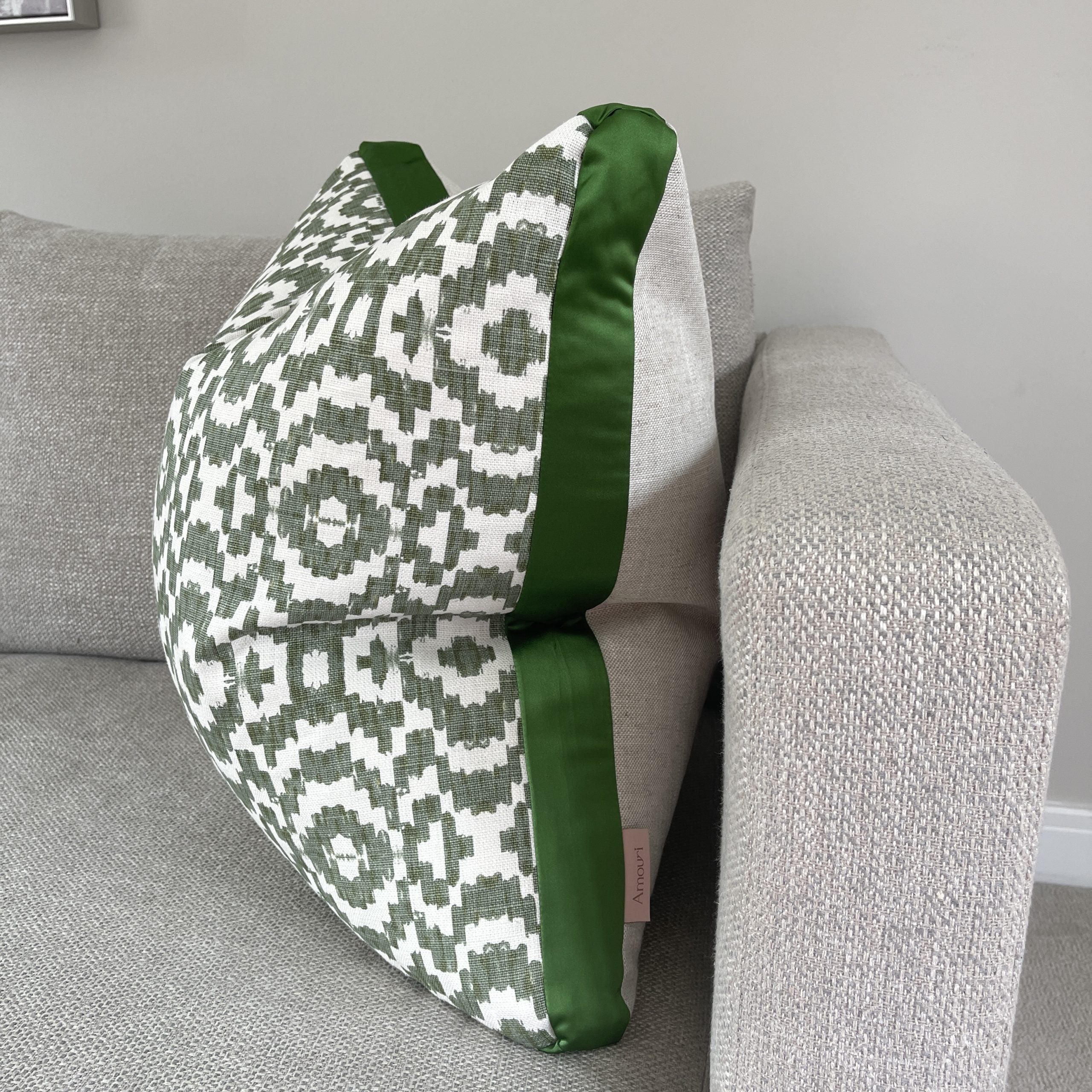 Bespoke cushion on a couch